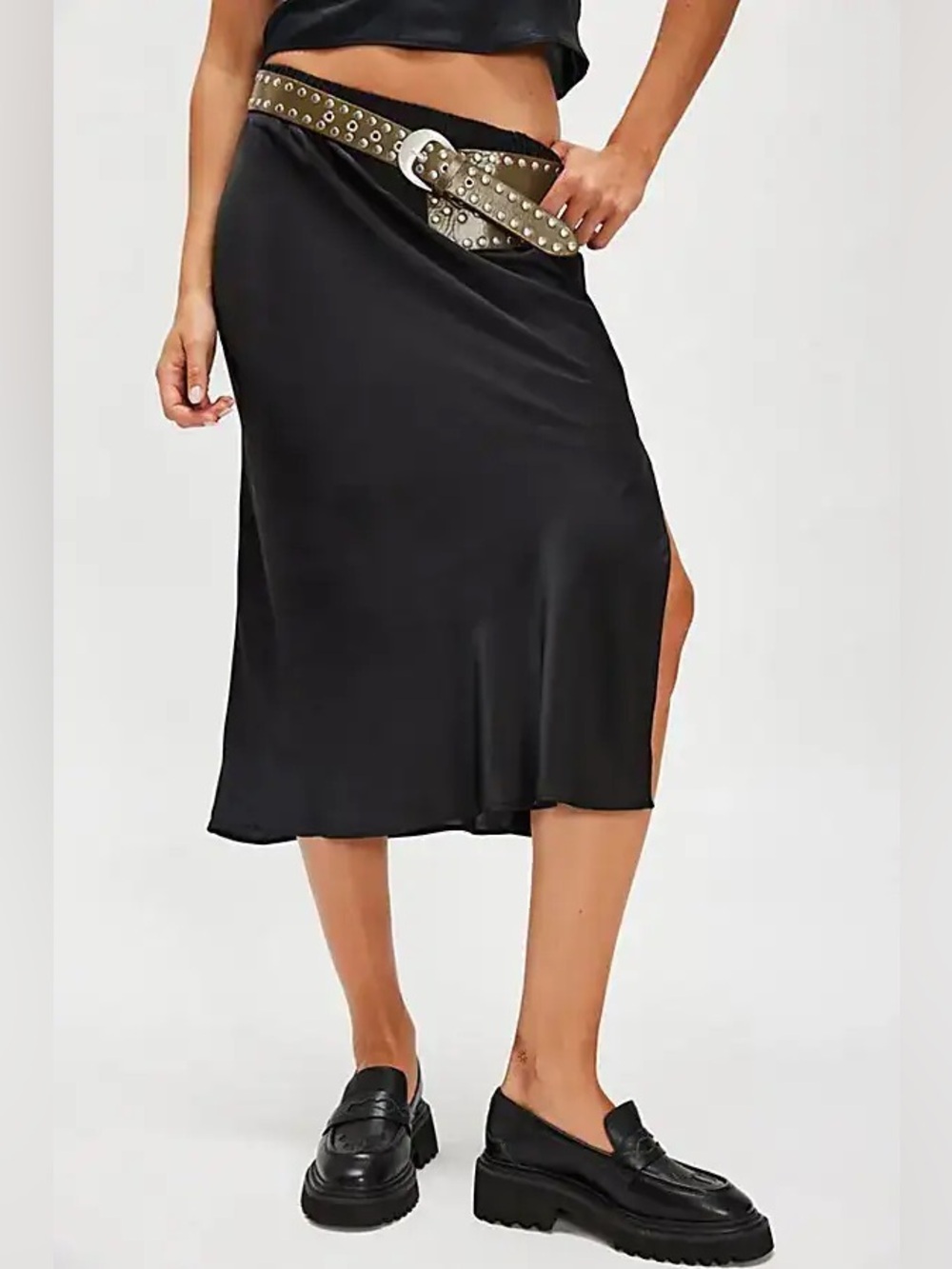 FREE PEOPLE- DARCI PLATFORM LOAFER BLACK LEATHER